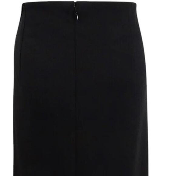 DKNY Black And Gold Asymmetrical Border-Print Wrap Skirt Size 2 NWT - Picture 6 of 7